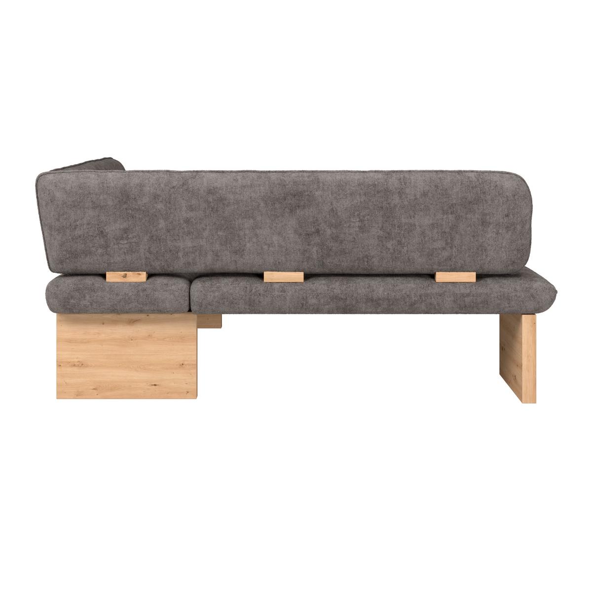 Eckbank Beluna Ii Webstoff Grau, B: 192 Cm - Eichefarben/Grau, KONVENTIONELL, Holz/Textil (192/170cm) - James Wood