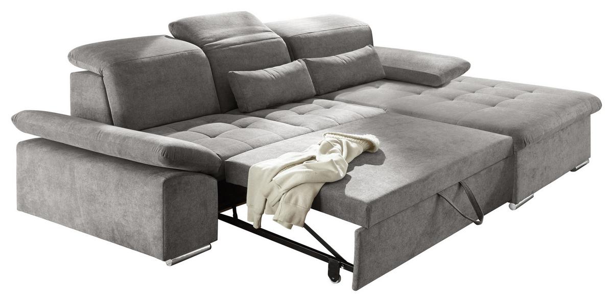 Rohová sedačka WAYNE LC - šedá/barvy stříbra, Konvenční, kompozitní dřevo/textil (276/188cm) - MID.YOU