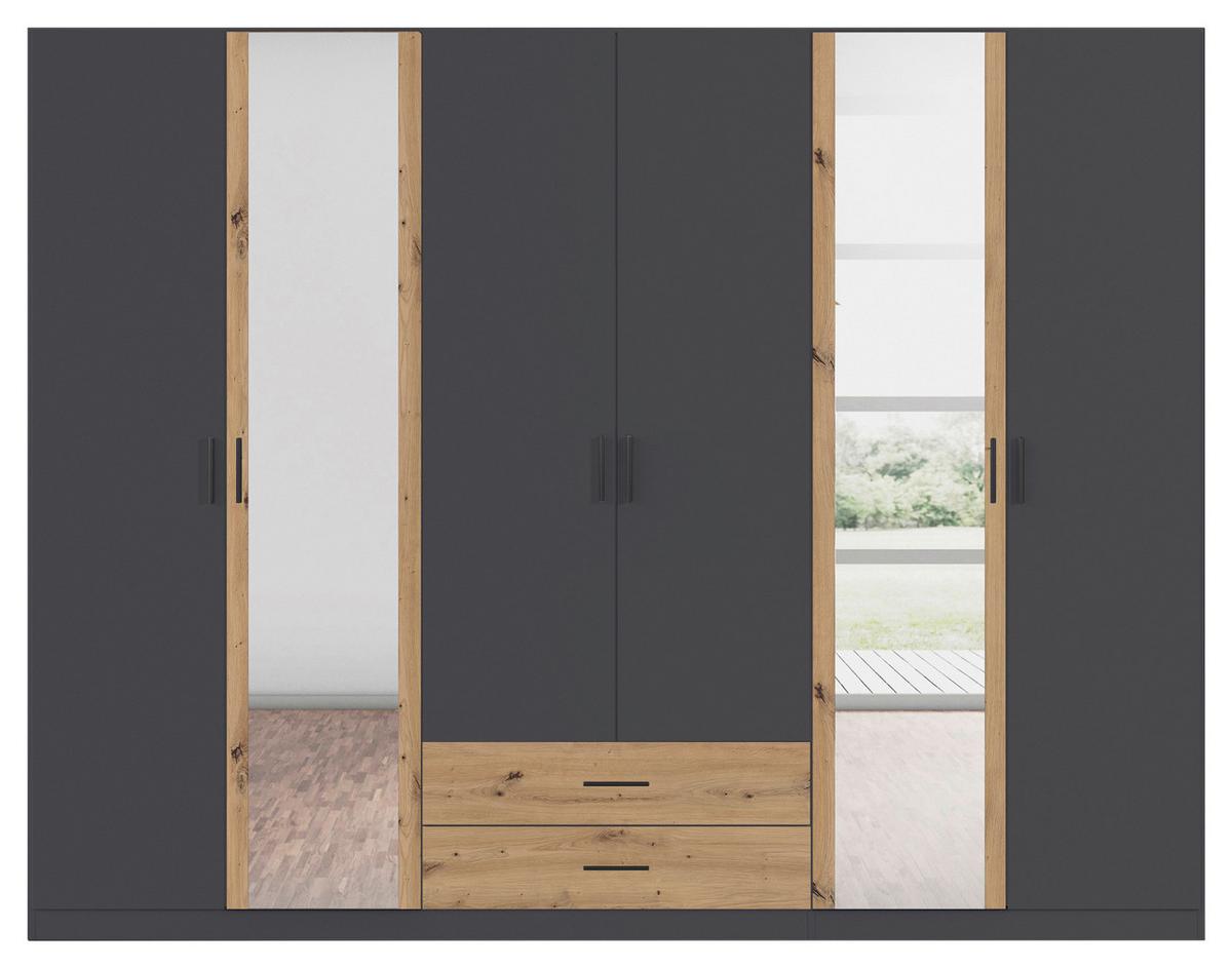 Kleiderschrank Despina - Eiche Artisan/Grau, KONVENTIONELL, Holzwerkstoff (271/210/54cm)