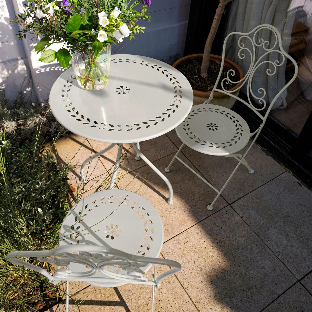 Gartenset Marilou Weiss - Weiß, Basics, Metall (60/74,5cm) - Ambia Garden