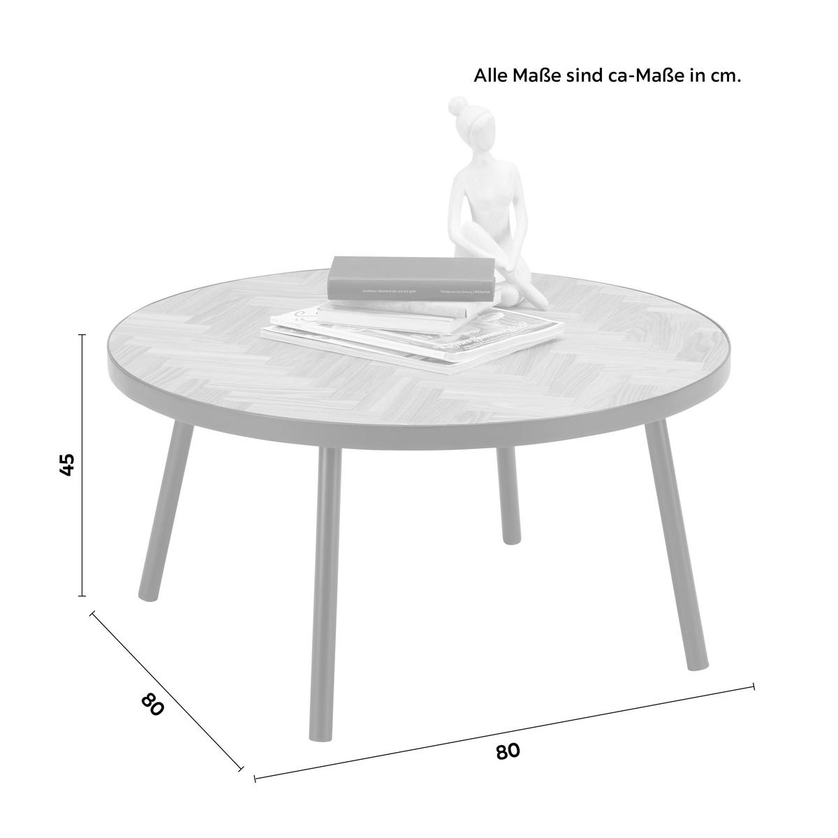 Konferenční stolek P: 80cm - černá/přírodní barvy, Lifestyle, kov/kompozitní dřevo (80/80/40cm) - Premium Living