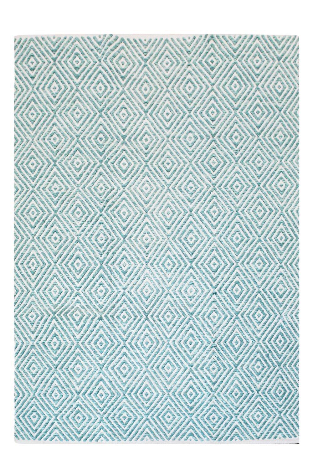 Flachwebeteppich Aperitif Türkis, 80x150 Cm - Türkis, KONVENTIONELL, Textil (80/150cm)
