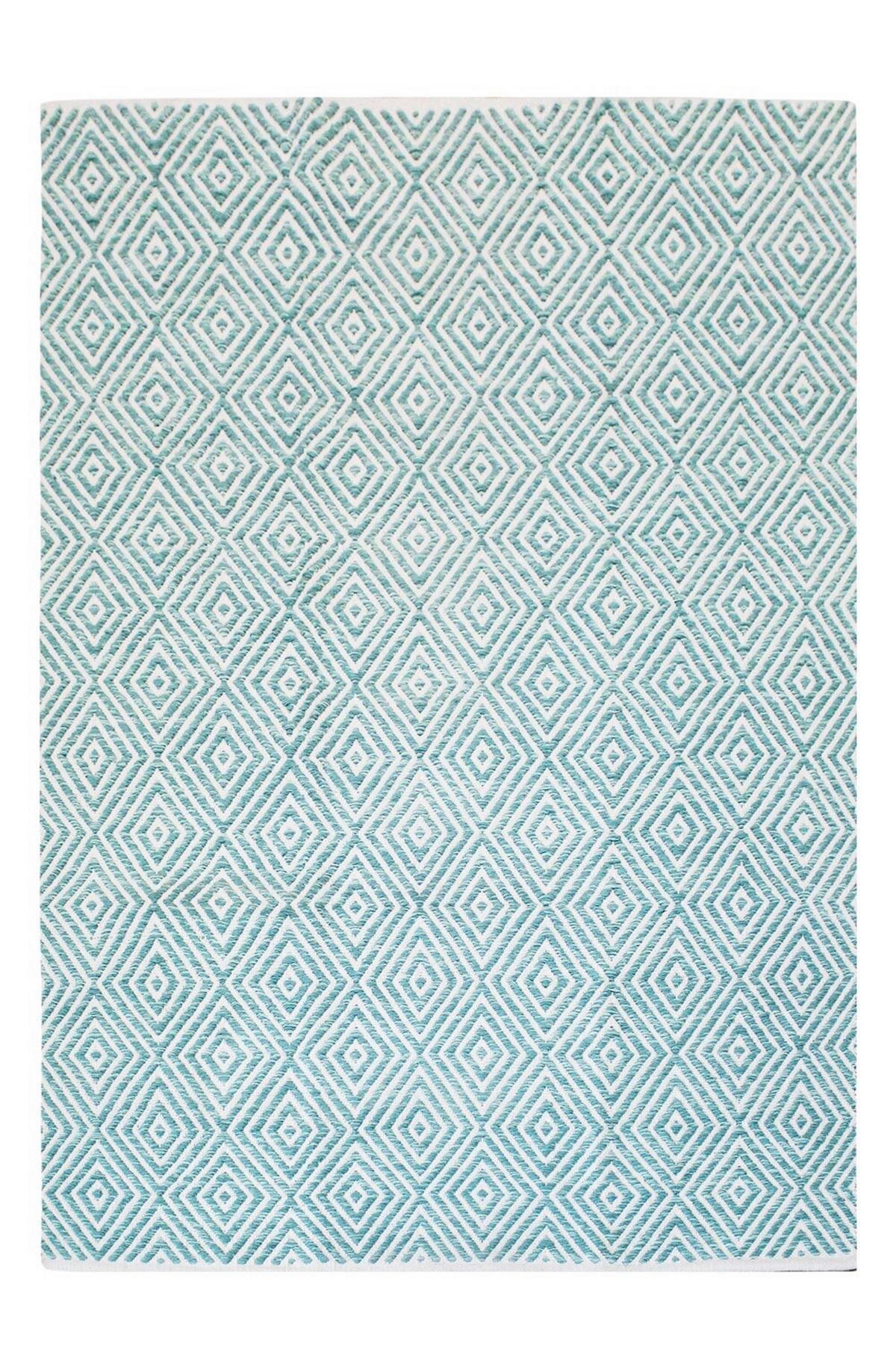 Flachwebteppich Aperitif Türkis, 160x230 cm - Türkis, KONVENTIONELL, Textil (160/230cm)