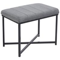 Sitzbank Benedikt 3 Textil grau, B: 58 cm - Schwarz/Grau, Trend, Textil/Metall (58/47/38cm)