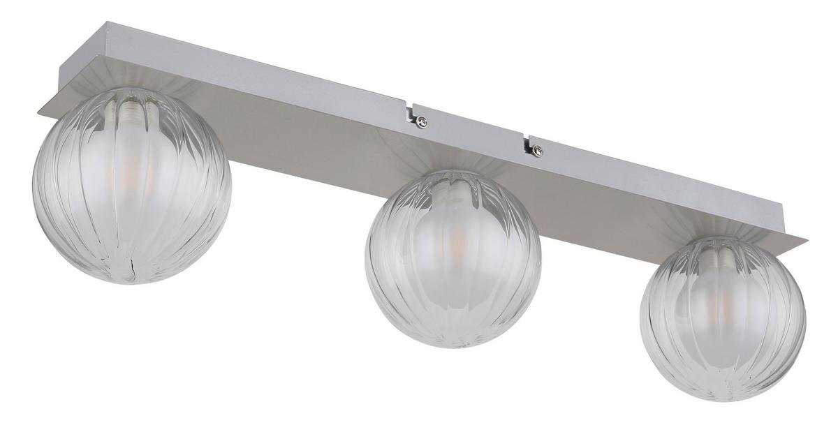 Bad-Deckenleuchte Ip44 Klar 3-Flammig - Klar, KONVENTIONELL, Glas/Metall (50/10/12,5cm) - Globo