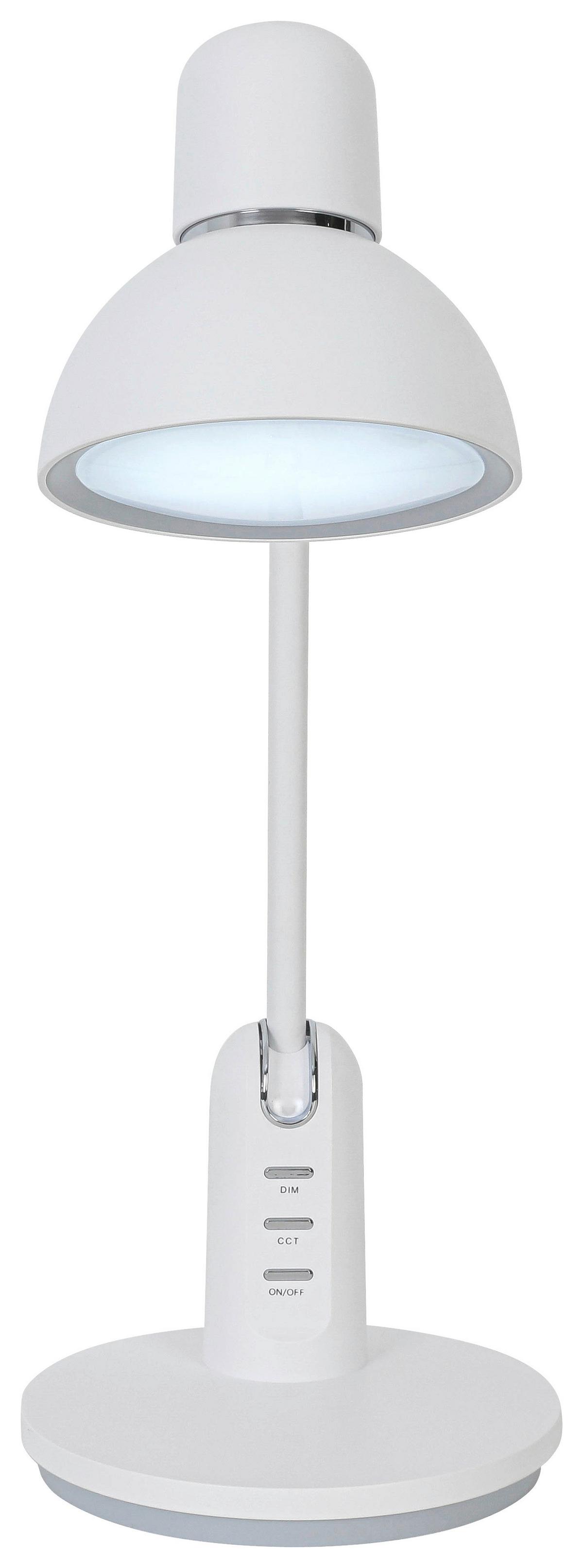 Led-schreibtischleuchte Luana - Chromfarben/Weiß, MODERN, Kunststoff (23,9/16,4/46,7cm) - Luca Bessoni