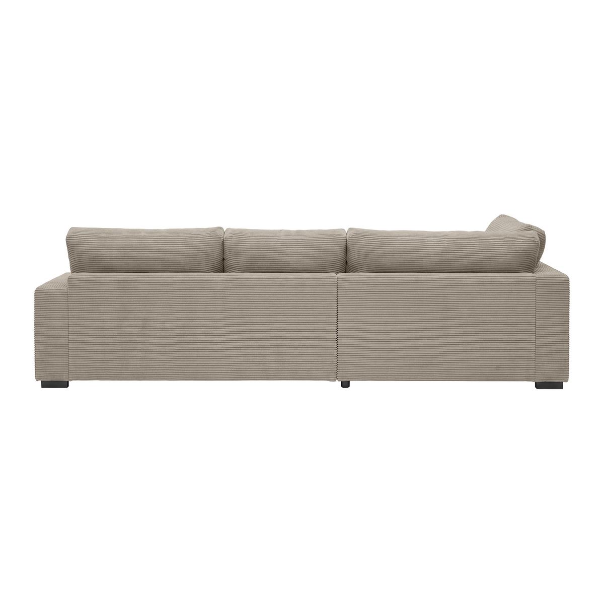 Rohová sedačka PEDRO, levá, šedohnědý manšestr - černá/šedohnědá, Moderní, textil/plast (190/300cm) - Mömax