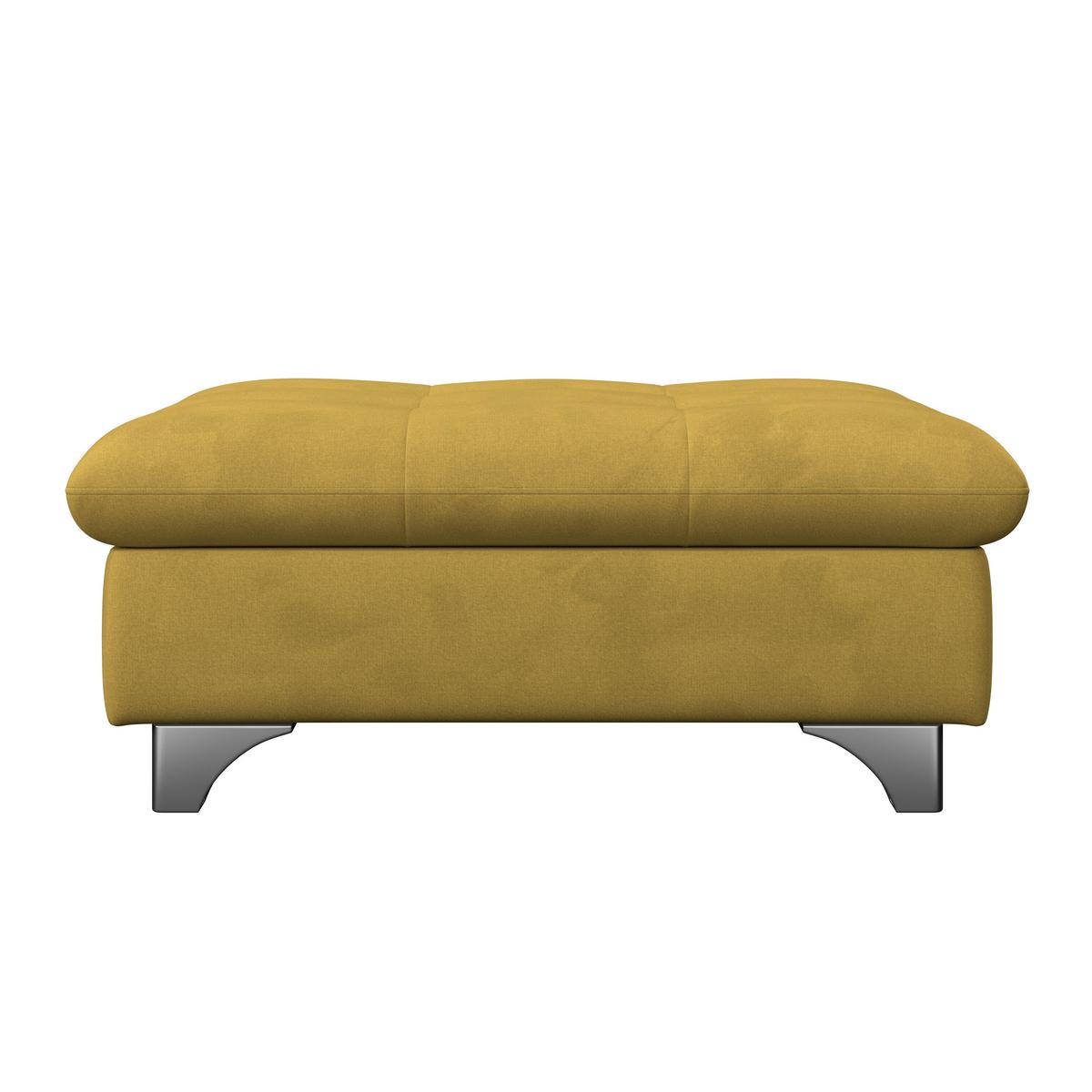 Hocker Gemini Senfgelb, B: 108cm - Chromfarben/Senfgelb, KONVENTIONELL, Textil (108/46/108cm)