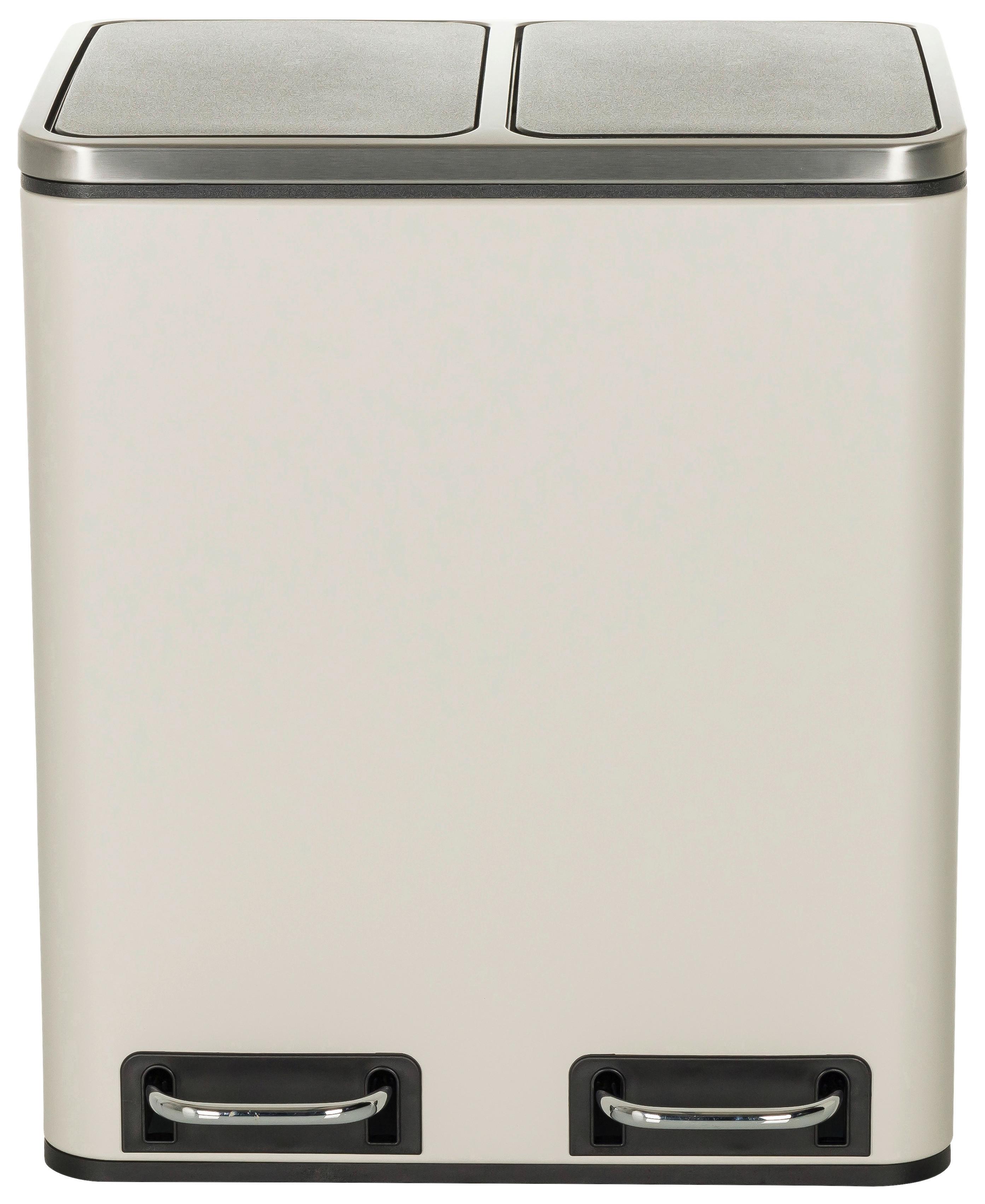 Abfallsammler Clean Ix Schwarz B: 41,5 cm - Beige/Schwarz, MODERN, Kunststoff/Metall (41,5/48/32cm) - MID.YOU