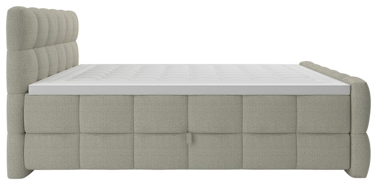 BOXSPRINGBETT inkl. Bettkasten 120x220 - Ecru/Schwarz, Trend, Holz/Holzwerkstoff (120/220cm) - Sembella