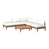 Loungegarnitur Tahiti - Beige/Akaziefarben, MODERN, Holz/Textil (246/246cm) - Beldano