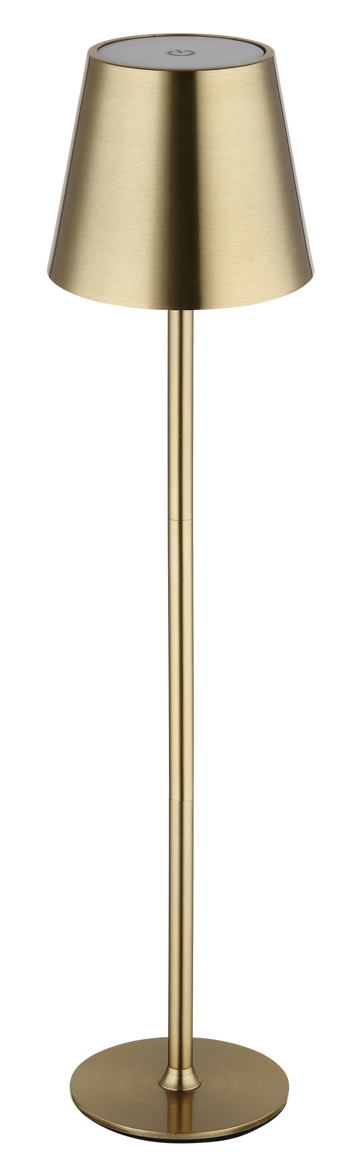 Akku-Tischleuchte 58438m Vannie - Messingfarben/Schwarz, Design, Kunststoff/Metall (11,2/47cm) - Globo