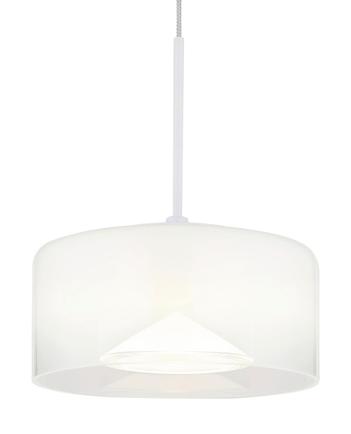 LED-Hängeleuchte Belinda Klar Opal Weiß D: 15 cm - Klar/Opal, Design, Glas/Kunststoff (15/150cm) - Globo