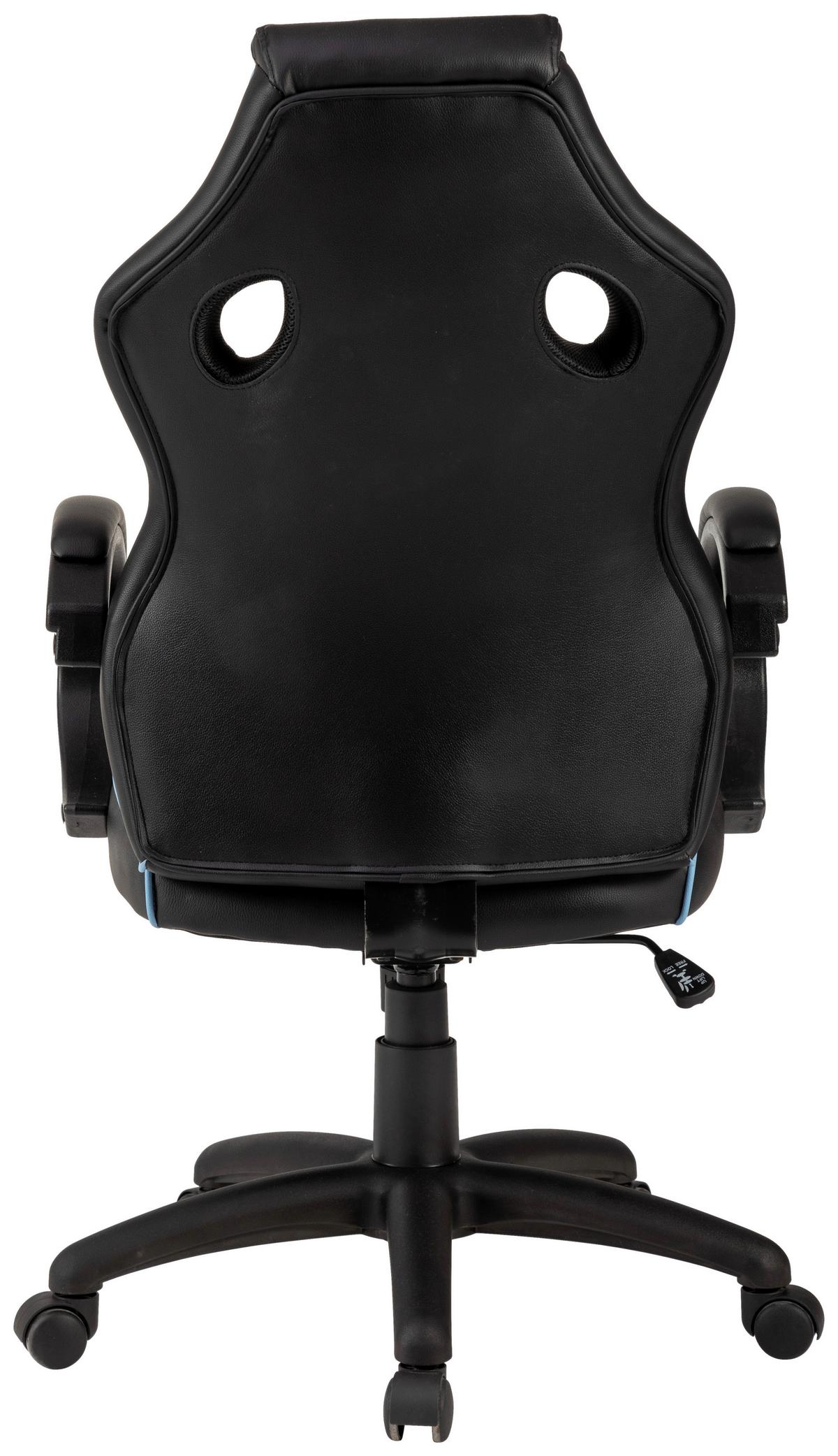 Chefsessel Speedy Blau/Schwarz B: 62 cm - Blau/Schwarz, Trend, Kunststoff/Textil (62/120/69cm)