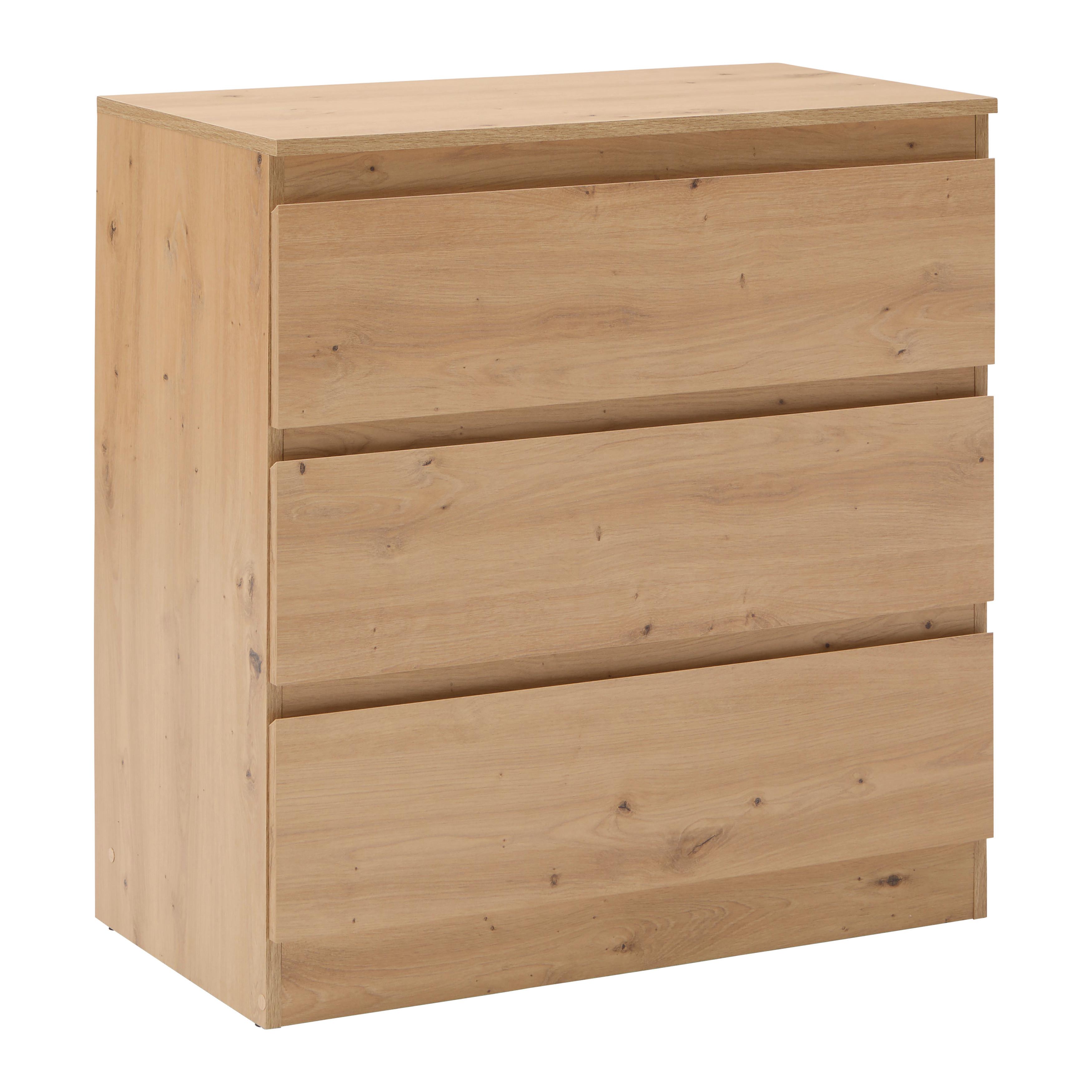 KOMODA MARA - černá/barvy stříbra, Konvenční, kompozitní dřevo/plast (77/80/42cm) - Mömax