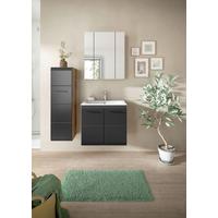 Kúpeľňa Ice 3-dielny. čierny/dub tmavy - čierna/tmavý dub, Basics, kompozitné drevo/plast (90cm) - MID.YOU