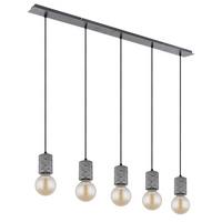 Hängeleuchte H. 120 cm 5-Flammig - Silberfarben, Basics, Metall (115/10/120cm) - Globo