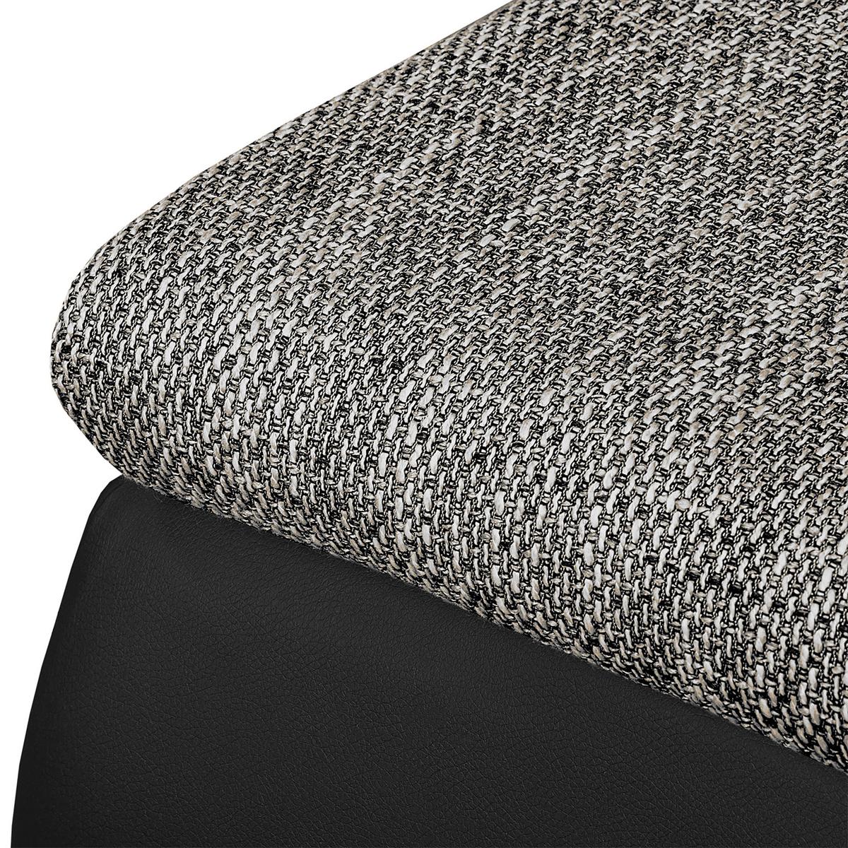 Ecksofa Acra Grau, Schwarz S:266x175cm - Chromfarben/Schwarz, Design, Textil (266/175cm) - Livetastic