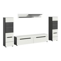 WOHNWAND Canu Weiß B: 272cm - Schwarz/Weiß, Design, Holzwerkstoff (272/141/33cm) - Livetastic