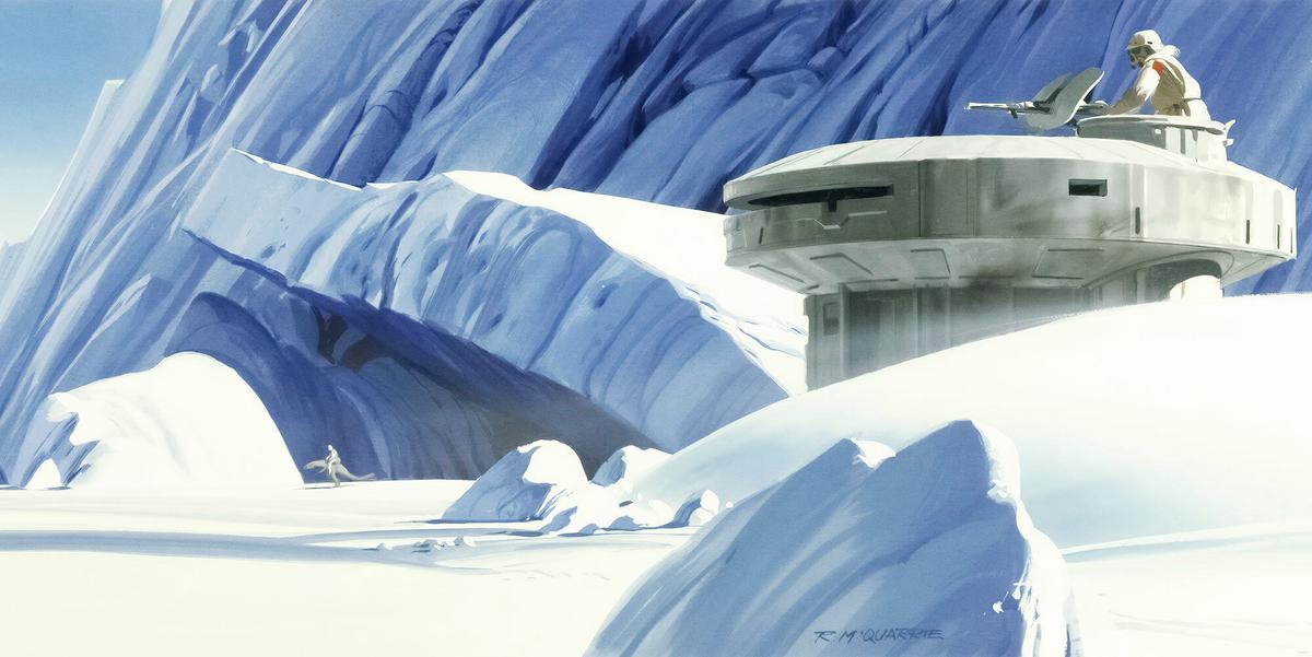 Fototapete Star Wars Hoth Echo Base - Blau/Weiß, Trend, Textil (500/250cm)