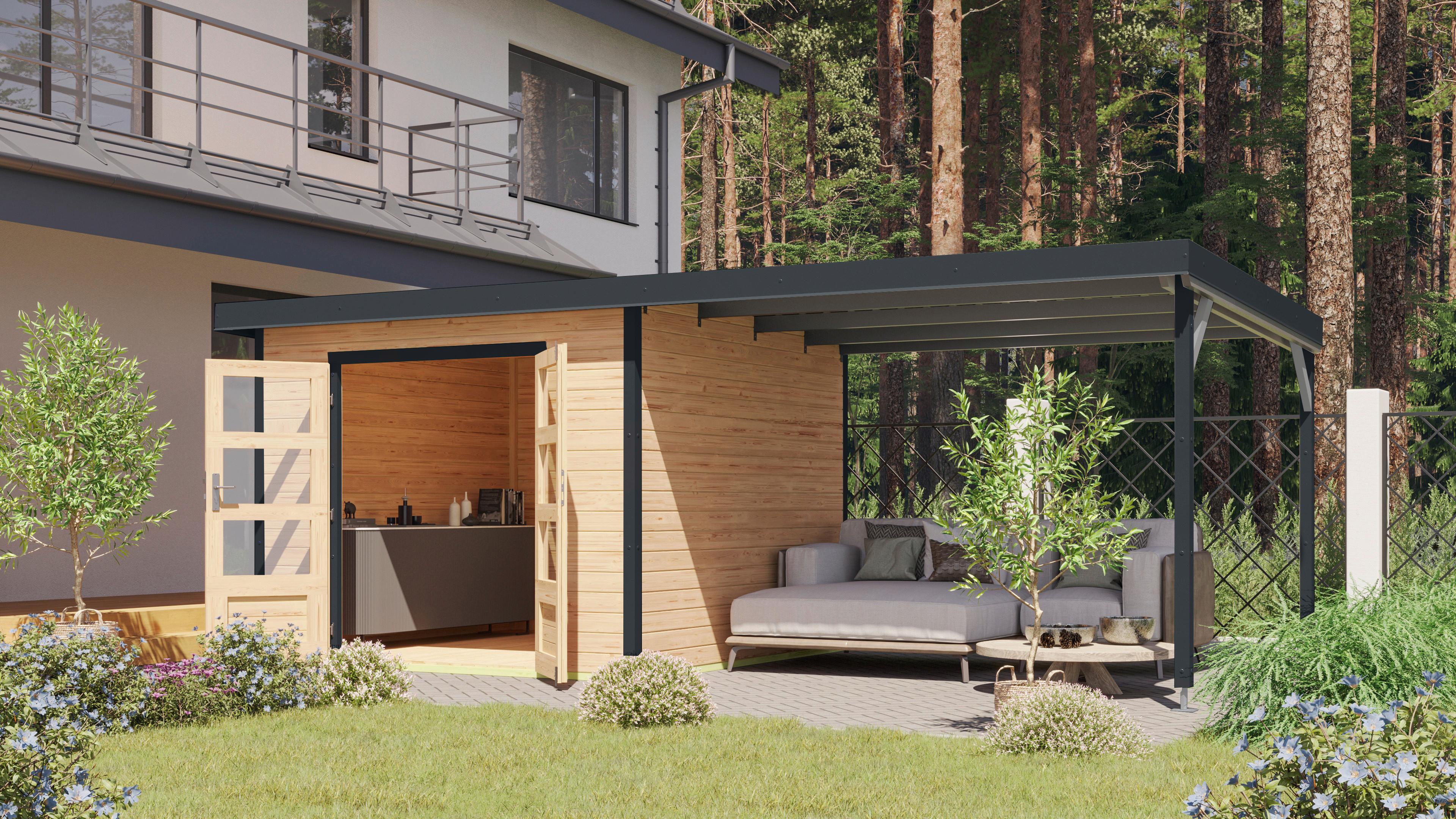 Gartenhaus Aetos 6 A 40135 Aetos 6 A - Fichtefarben/Anthrazit, Basics, Holz/Metall (271/218/271cm)