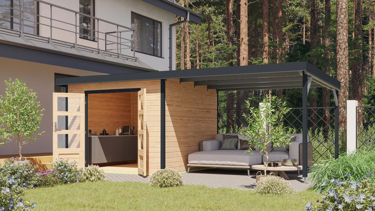 Gartenhaus Aetos 6 A 40135 Aetos 6 A - Fichtefarben/Anthrazit, Basics, Holz/Metall (271/218/271cm)