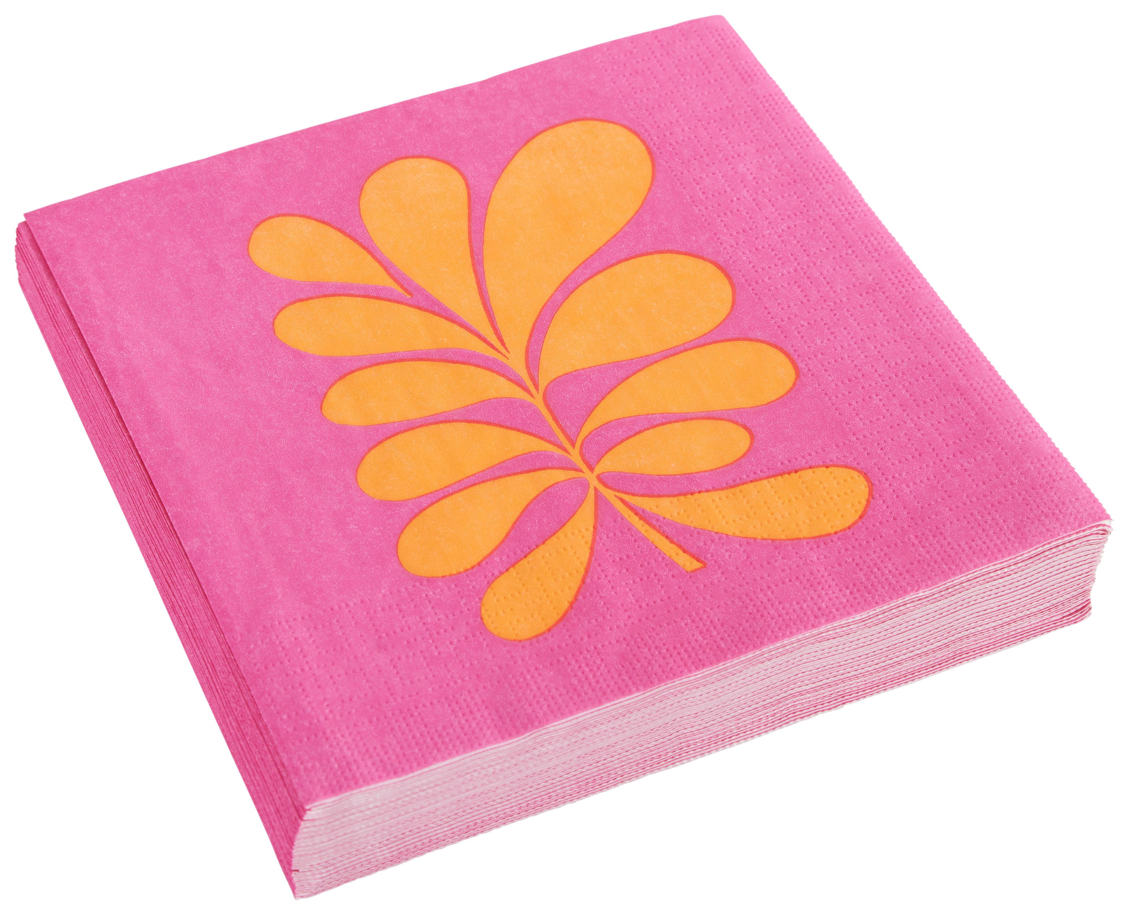 SERVÍTKA KAI - oranžová/pink, papier (33/33cm)
