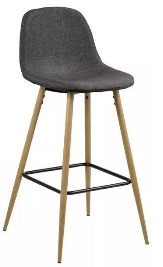 Barhocker mit Lehne Wilma Anthrazit/Eichefarben - Eichefarben/Anthrazit, Basics, Textil/Metall (46,6/101/51cm) - MID.YOU