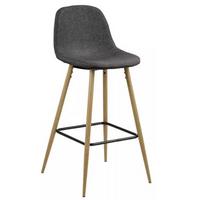 Barhocker mit Lehne Wilma Anthrazit/Eichefarben - Eichefarben/Anthrazit, Basics, Textil/Metall (46,6/101/51cm) - MID.YOU