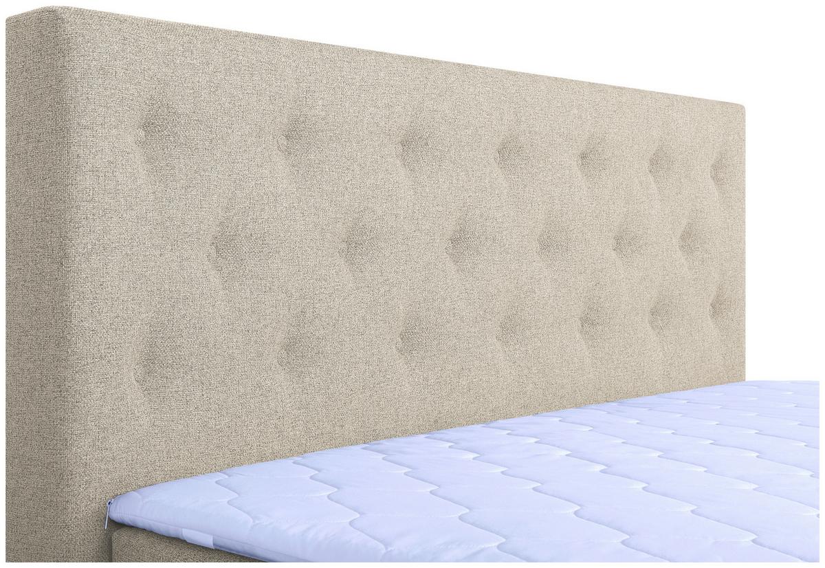 Boxspringbett Korfu Beige, 180x200 Cm - Chromfarben/Beige, Basics, Holzwerkstoff/Textil (180/200cm) - P & B