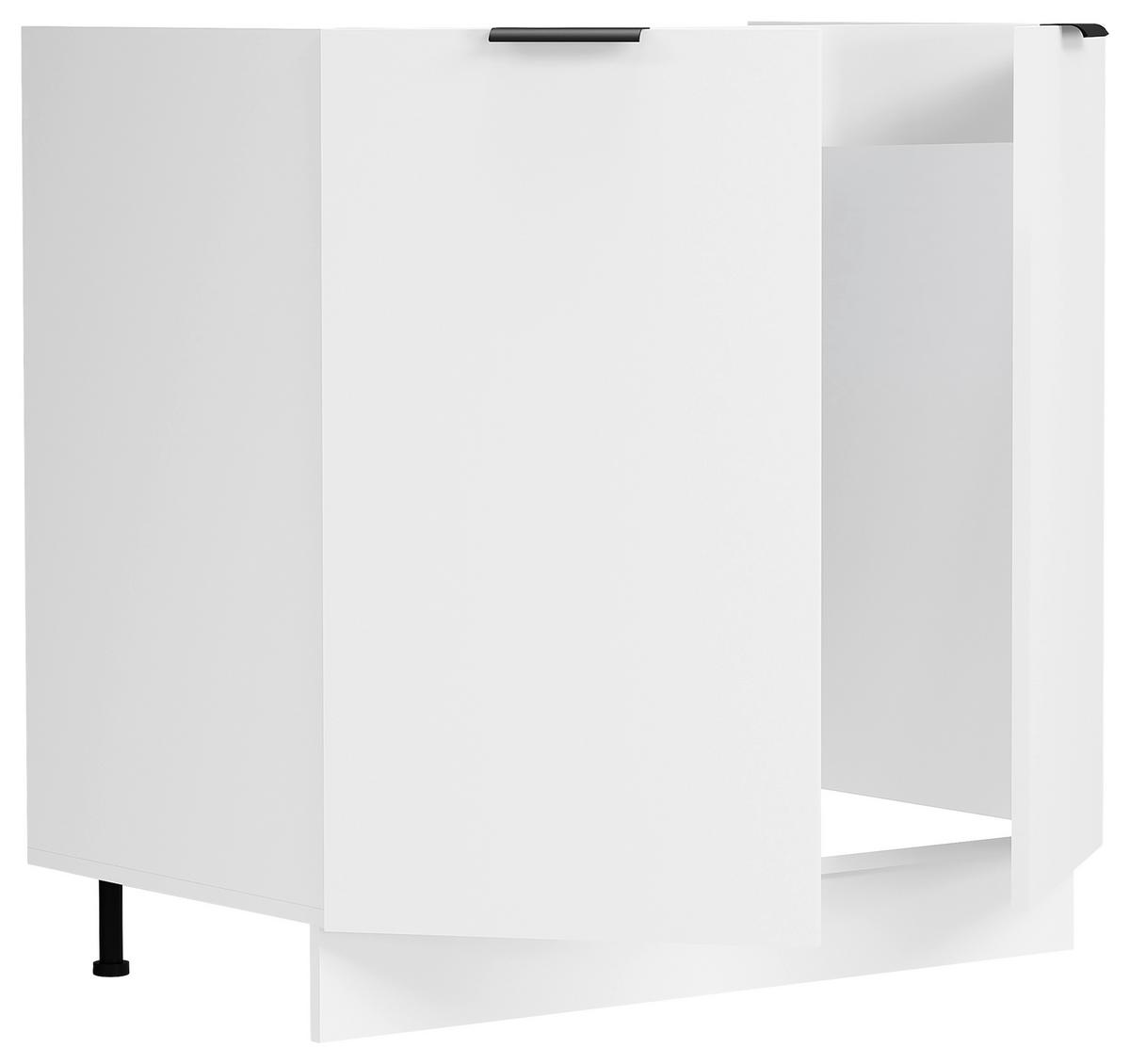 Spülenunterschrank Fasola Weiß B: 80 Cm - Weiß, Trend, Holzwerkstoff/Kunststoff (80/82/46cm) - MID.YOU