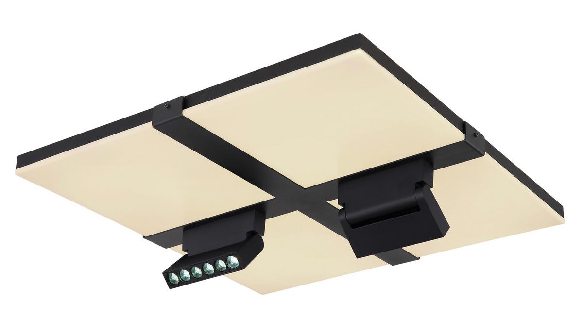 LED-Deckenleuchte 48118-30 - Opal/Schwarz, Design, Kunststoff/Metall (45/45/16,1cm) - Globo