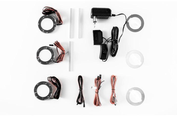 Regalbodenbeleuchtung 3-er Set 7,2 W Led Dimmbar - Schwarz/Weiß, Design, Kunststoff/Metall (6/1/6cm) - Livetastic