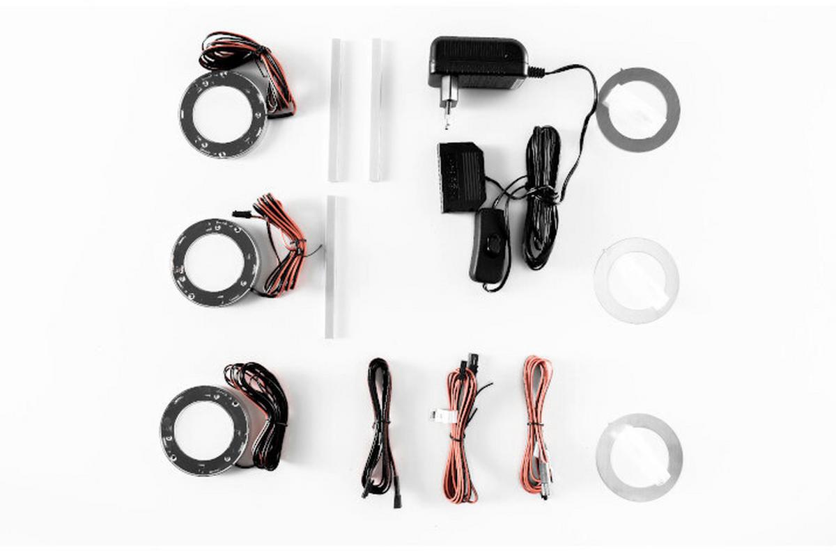 Regalbodenbeleuchtung 3-Er Set 7,2 W Led dimmbar - Schwarz/Weiß, Design, Kunststoff/Metall (6/1/6cm) - Livetastic
