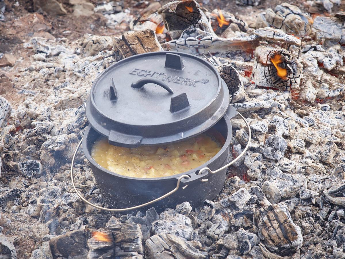 Premium Dutch Oven Set - Gusseisen Kochtopf mit Zubehör