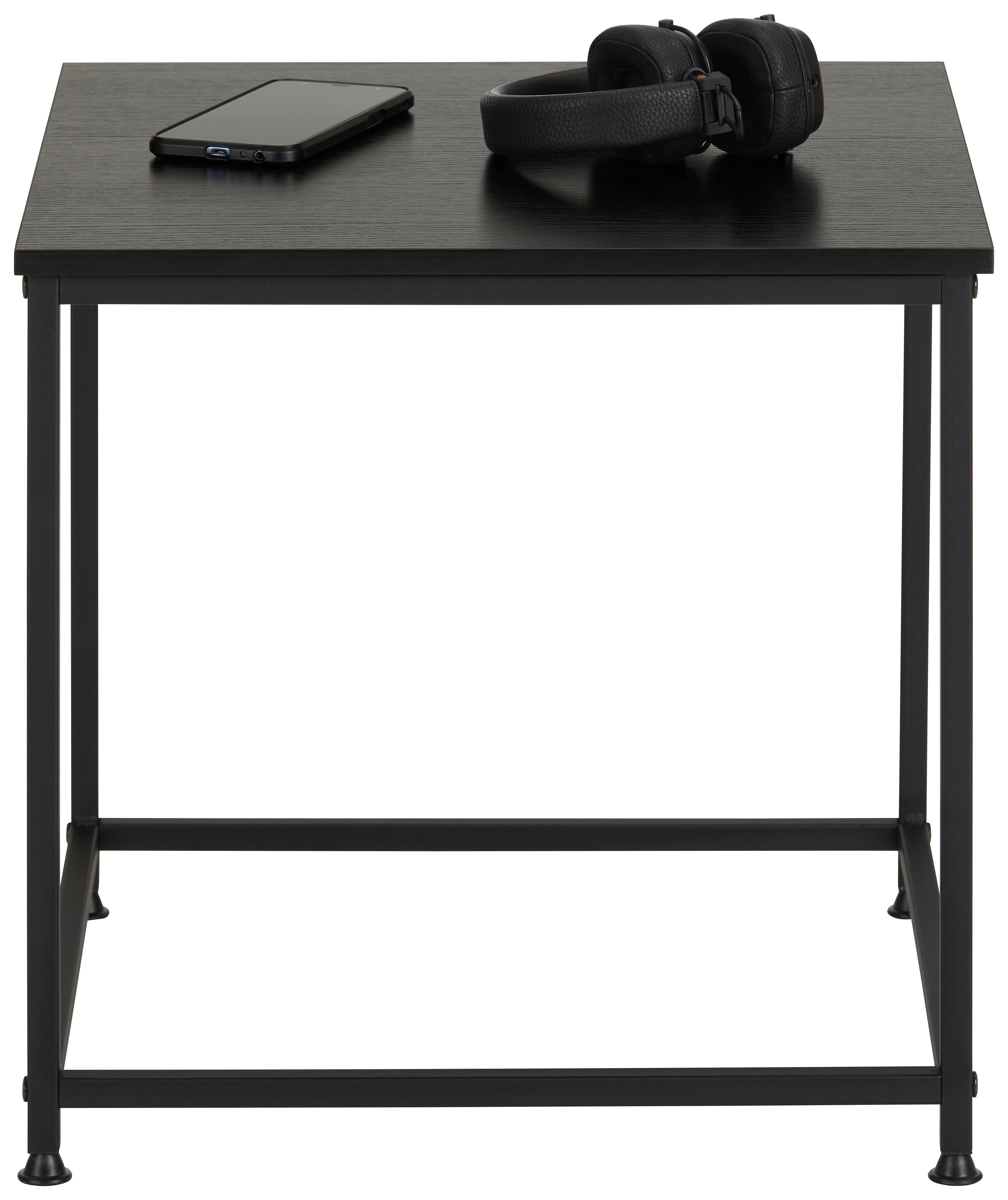 Príručný stolík GABE, oceľ, čierna - čierna, Modern, kov/kompozitné drevo (45/45/45cm) - Mömax