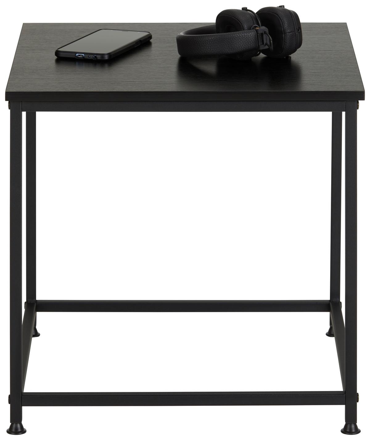 Odkládací stolek GABE, ocel, černá - černá, Moderní, kov/kompozitní dřevo (45/45/45cm) - Mömax