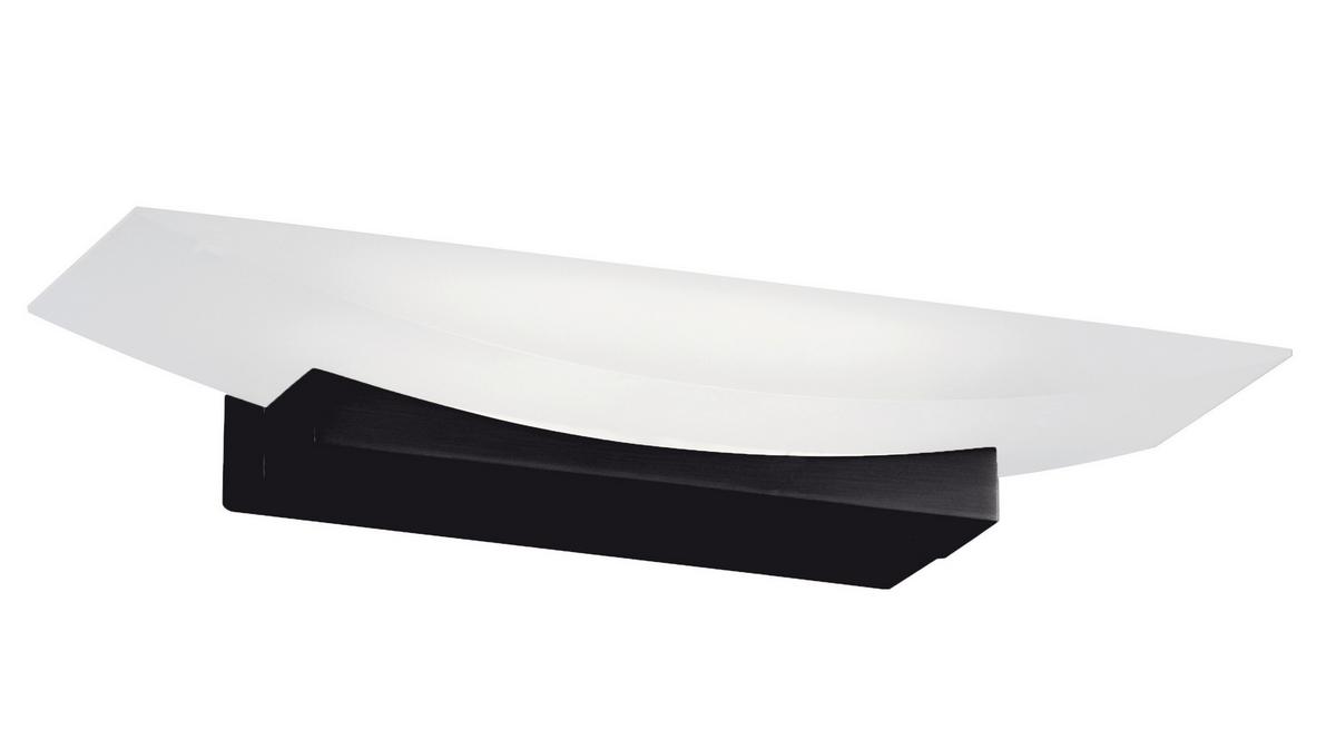 Led-wandleuchte Bowl 1-flammig 3 Helligkeitsstufen - Schwarz/Weiß, Design, Glas/Metall (6/30/11cm) - Fischer & Honsel