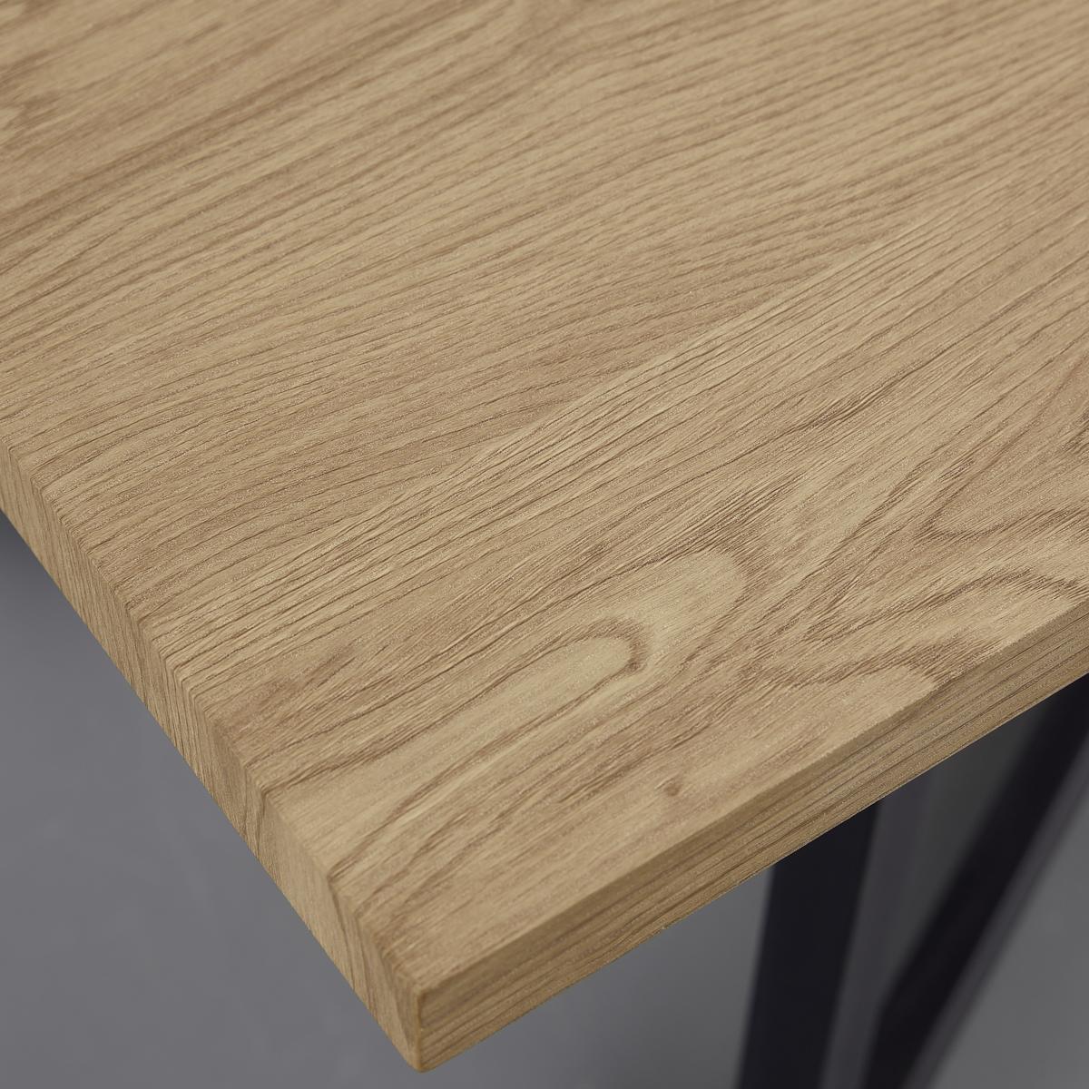 Jídelní stůl AVOLA dub 180x76x90 cm - černá/barvy dubu, Moderní, kov/kompozitní dřevo (180/90/76cm) - Bessagi Home