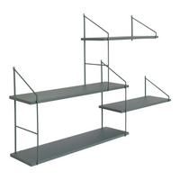Dekowandregal Harlem Grün B: 99 cm - Grün, Basics, Holz/Metall (99/62/17,5cm)