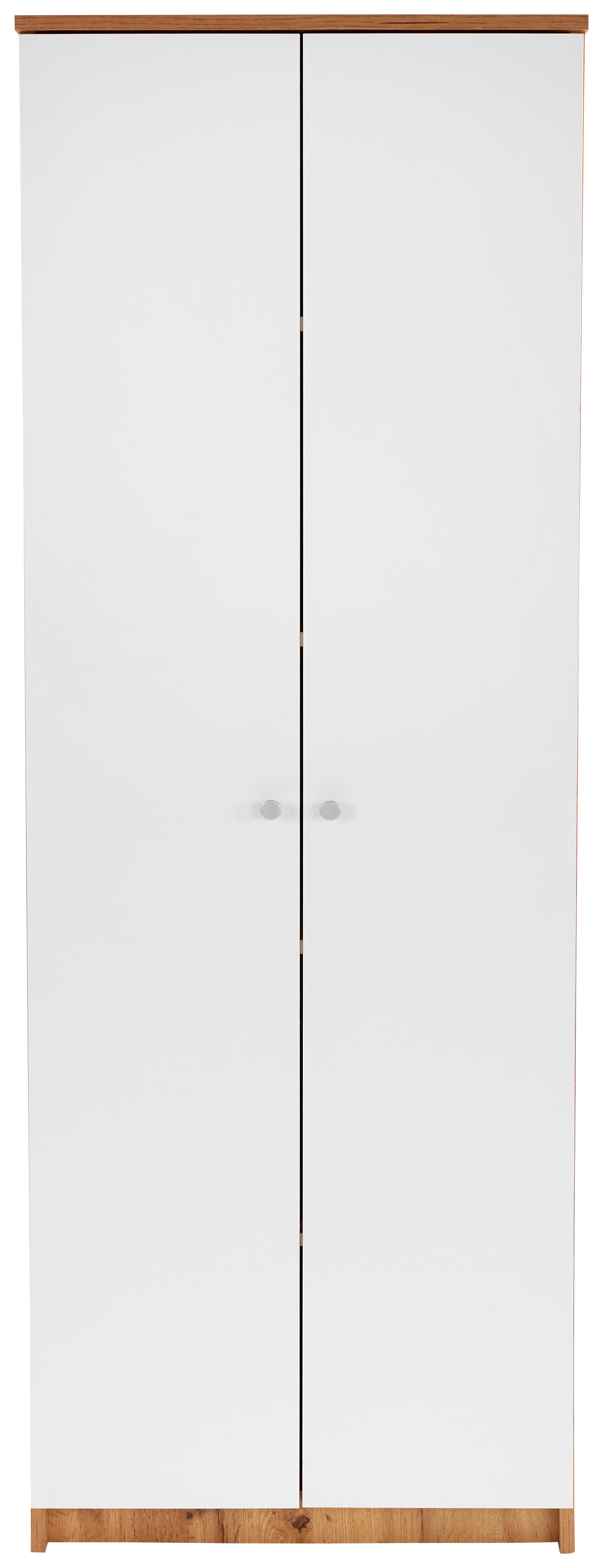 Schuhschrank Kv05 Weiß/Eiche Dekor B: 62,4 cm - Weiß/Eiche Artisan, MODERN (62,4/178,6/35,4cm)
