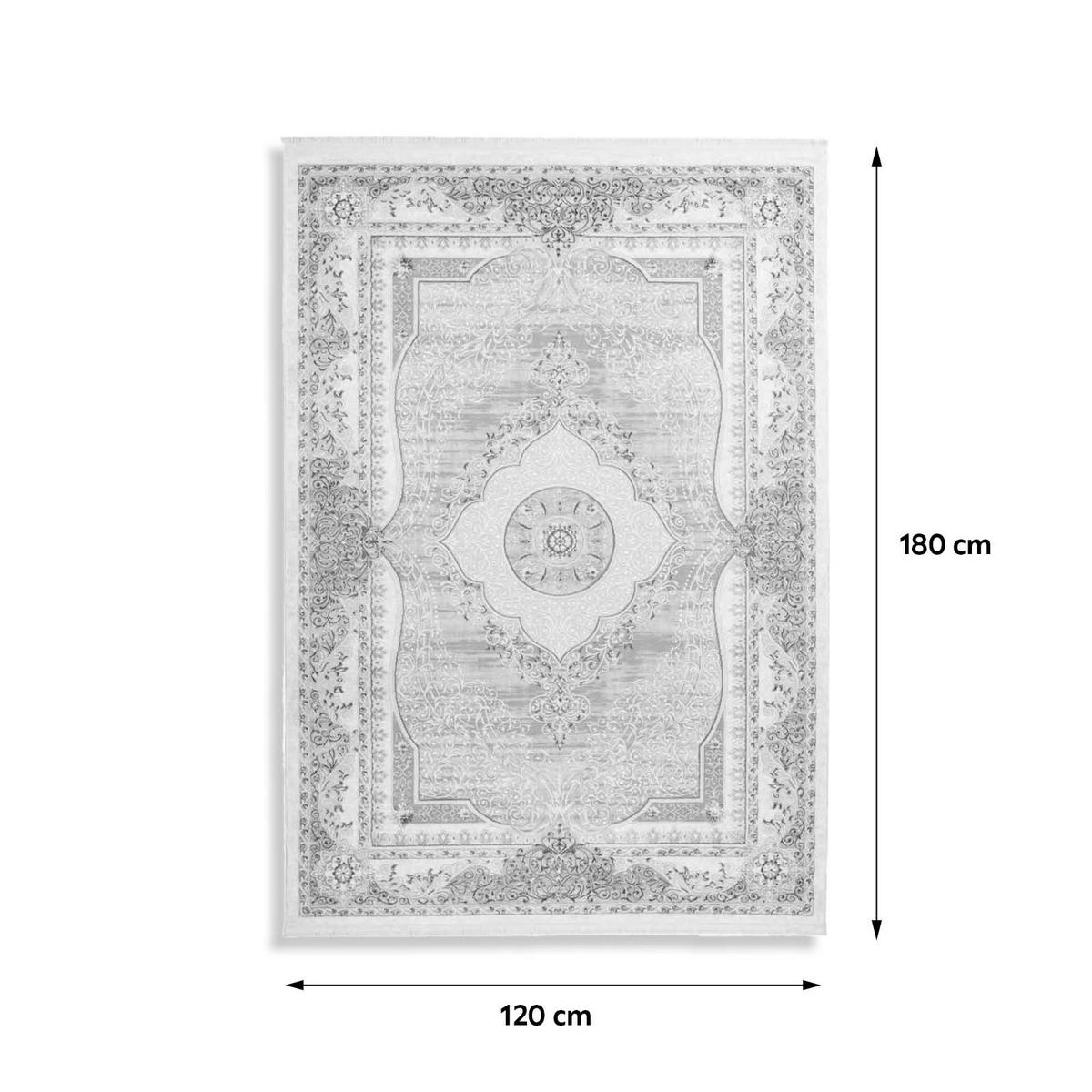 Webteppich Grau/Silberfarben Akropolis 120x180 cm - Silberfarben/Grau, Design, Textil (120/180cm) - Kayoom