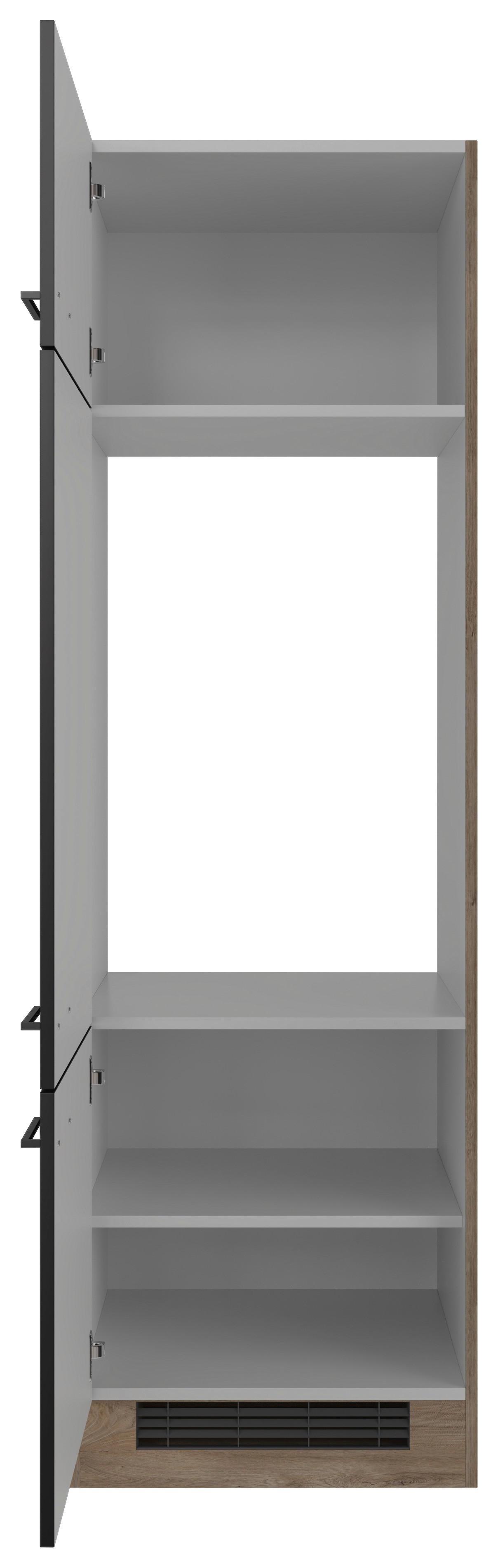 Geräteumbauschrank Capri Eiche/Schwarz B: 60 cm - Eichefarben/Schwarz, KONVENTIONELL, Holzwerkstoff (60/200/57cm) - FlexWell