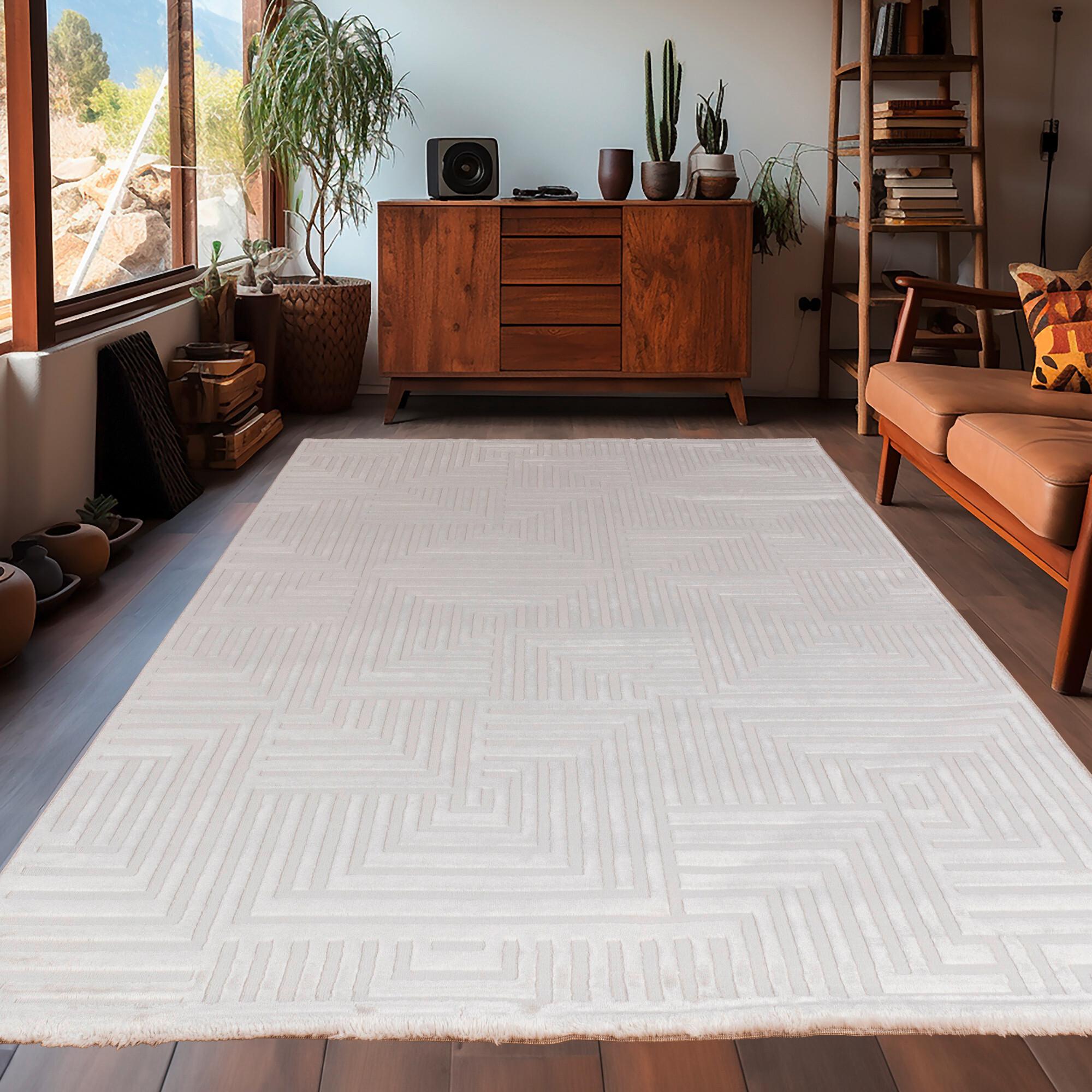 Webteppich Sahara - Creme, Design, Textil (80/150cm) - Novel
