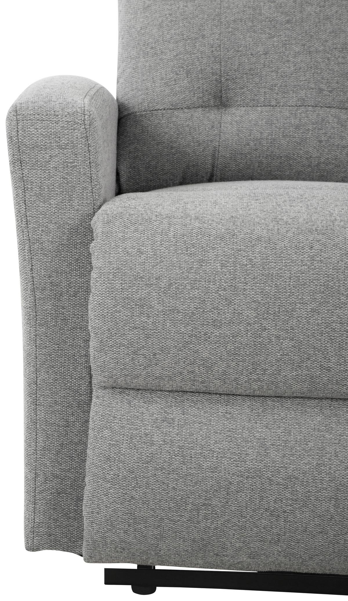 Sitzgarnitur 3-tlg. Nuvia Mit Relaxfunktion Grau - Schwarz/Grau, Design, Textil - Livetastic