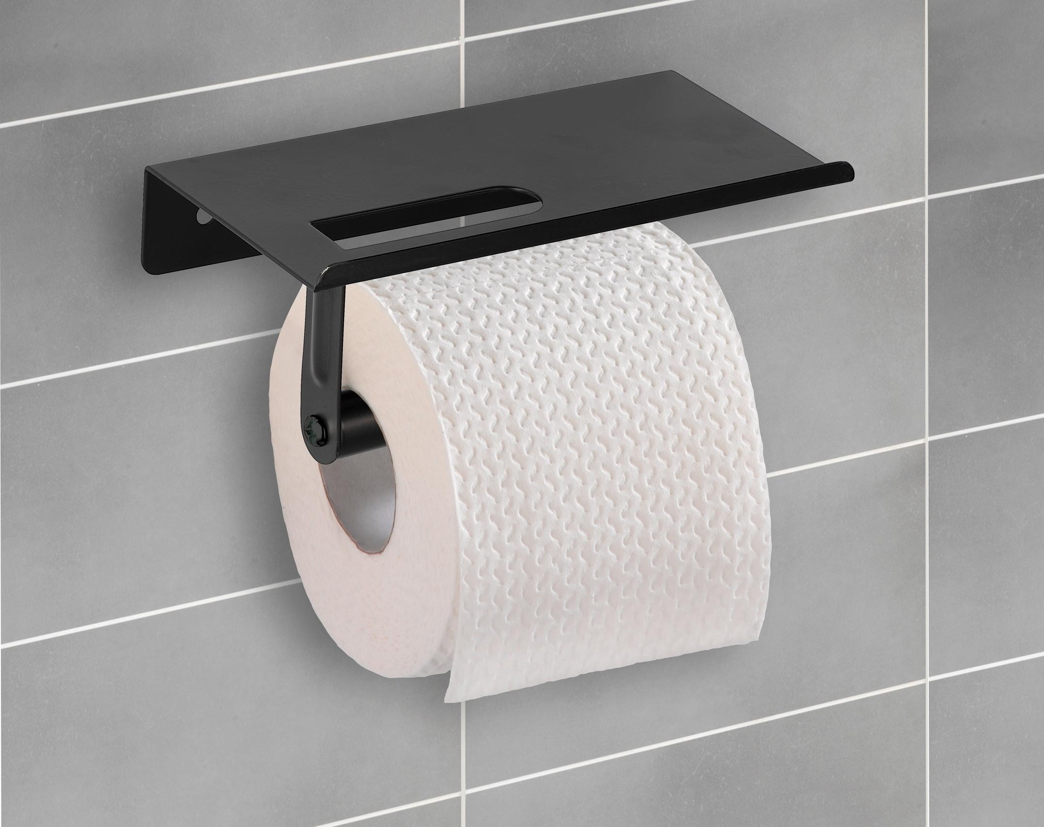Wc-papír Tartó Allstar Walli Schwarz 70012400 - fekete, Modern, fém (18/9,5/7,5cm) - Wenko