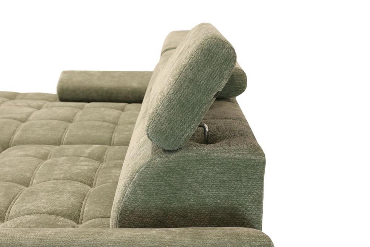 Rohová sedačka VEGAS, levá, šalvějově zelená žinylka - černá/šalvějově zelená, Design, dřevo/textil (173/294cm)