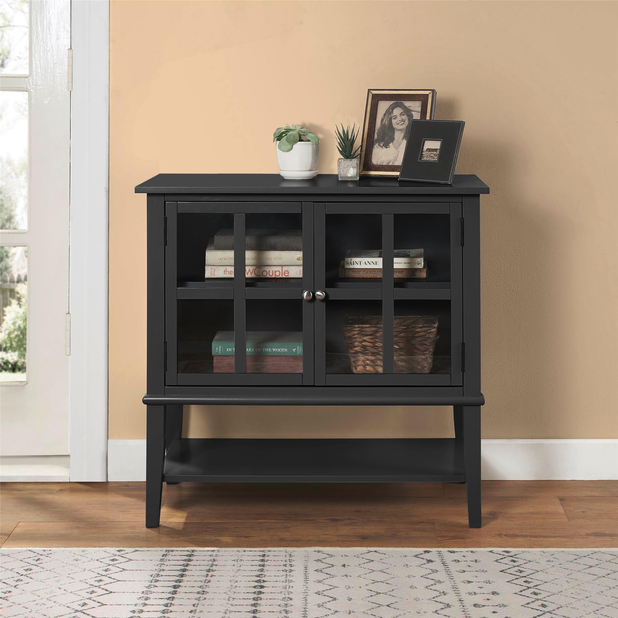 Kommode Franklin Schwarz B: 79 Cm - Schwarz, Design, Glas/Holz (79/77/39cm) - MID.YOU