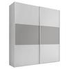 Schwebetürenschrank 188cm Includo, Weiß/grau - Weiß/Grau, MODERN, Holzwerkstoff (188/222/68cm) - MID.YOU
