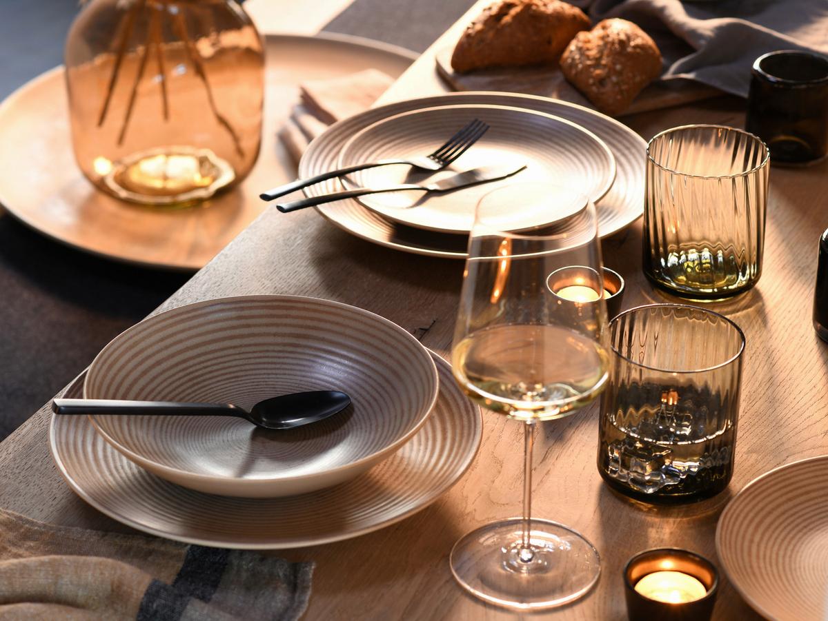 Tellerset 12 Tlg. Catania Steinzeug, Sandfarben - Design - Creatable